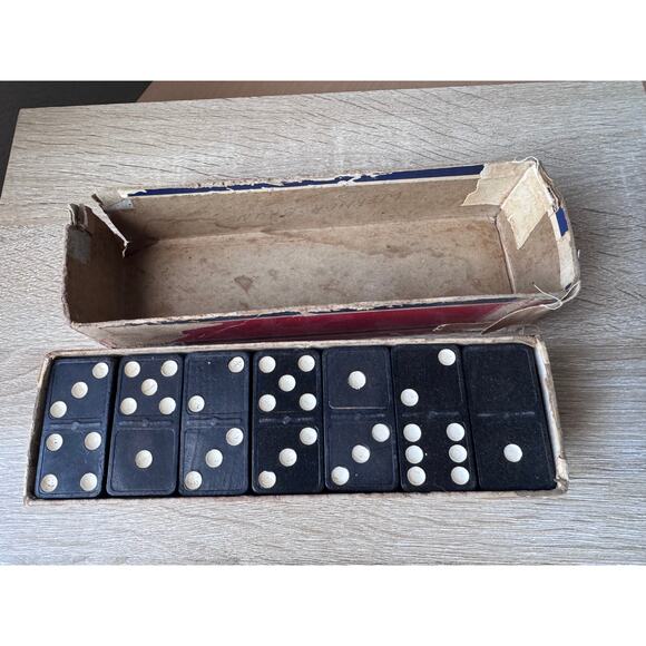 Vintage Magna Dominoes Set – Complete – 1940s – The Embossing Co. - Picture 10 of 13